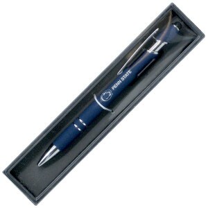 navy ball point pen & stylus with engraved Penn State and Athletic Logo